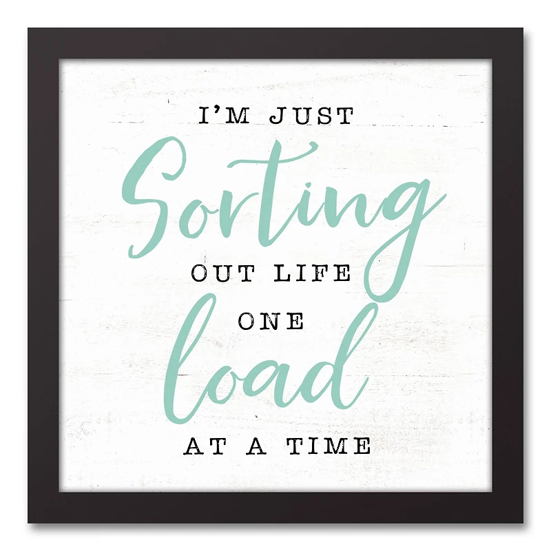 Sorting Load 12" x 12" Black Framed Canvas