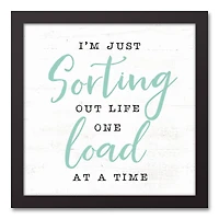 Sorting Load 12" x 12" Black Framed Canvas