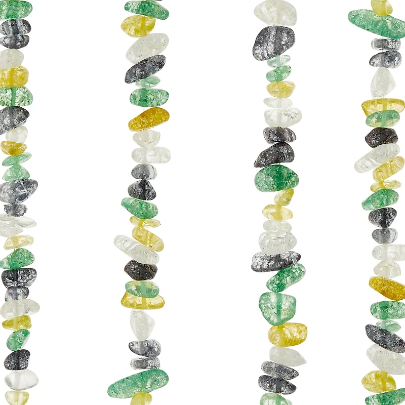 Green Peridot Mix Crackled Glass Chip Beads by Bead Landing™
