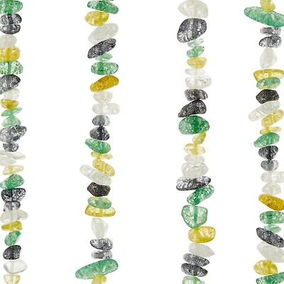 Green Peridot Mix Crackled Glass Chip Beads by Bead Landing™