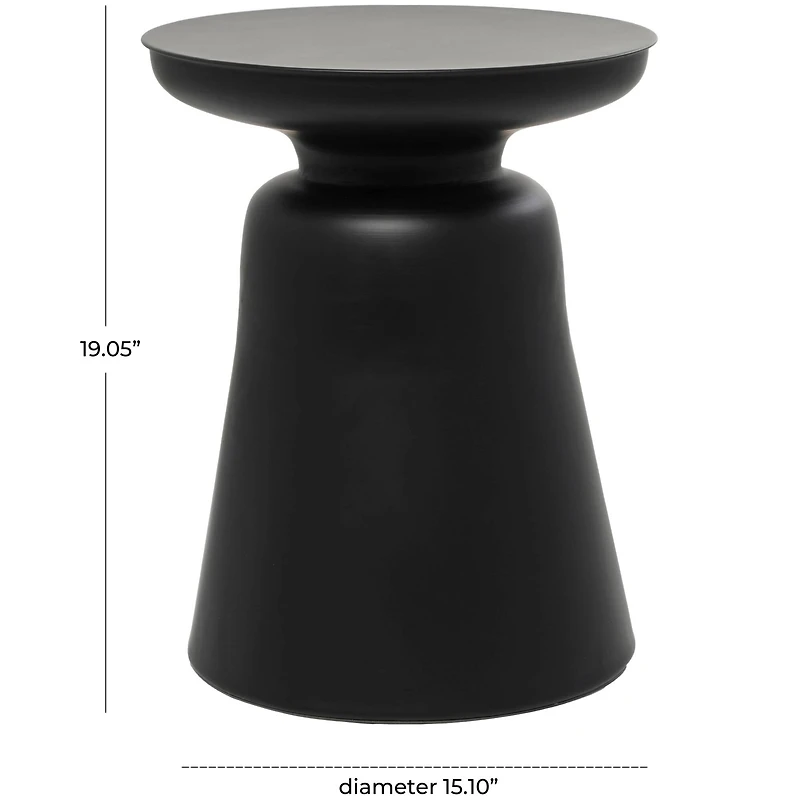 Black Metal Accent Table with Bell Shaped Base