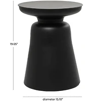 Black Metal Accent Table with Bell Shaped Base