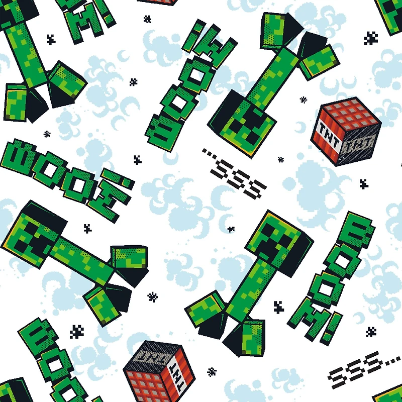 Springs Creative Minecraft Creeper Explode Cotton Fabric