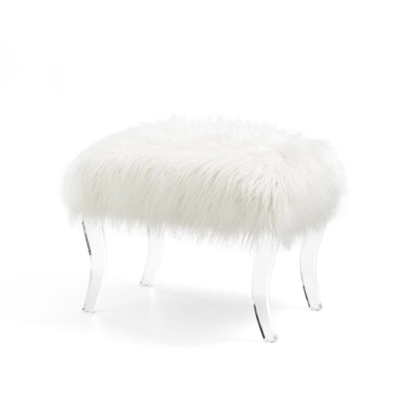 Glitzhome® 24" Faux Fur Acrylic Bench