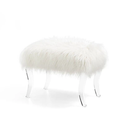 Glitzhome® 24" Faux Fur Acrylic Bench