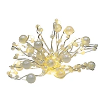 15ct. Warm White LED White Pearl Garland String Lights on Silver Wire by Ashland®