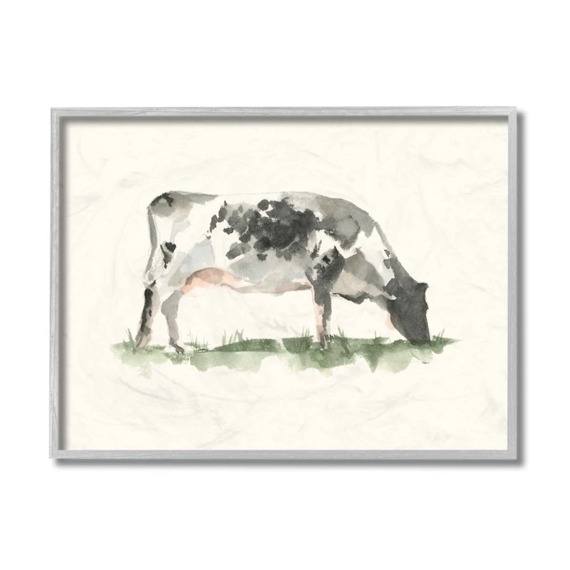 Stupell Industries Grazing Farm Cattle Gray Framed Wall Art