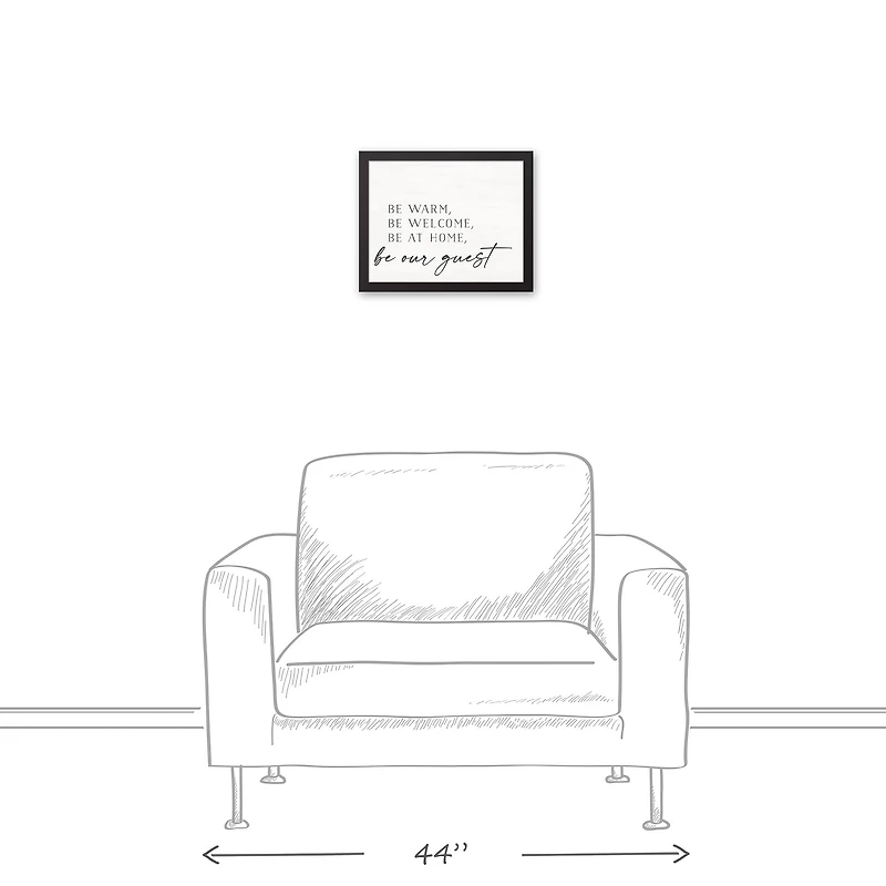 Be Warm Be Welcome Black Framed Canvas