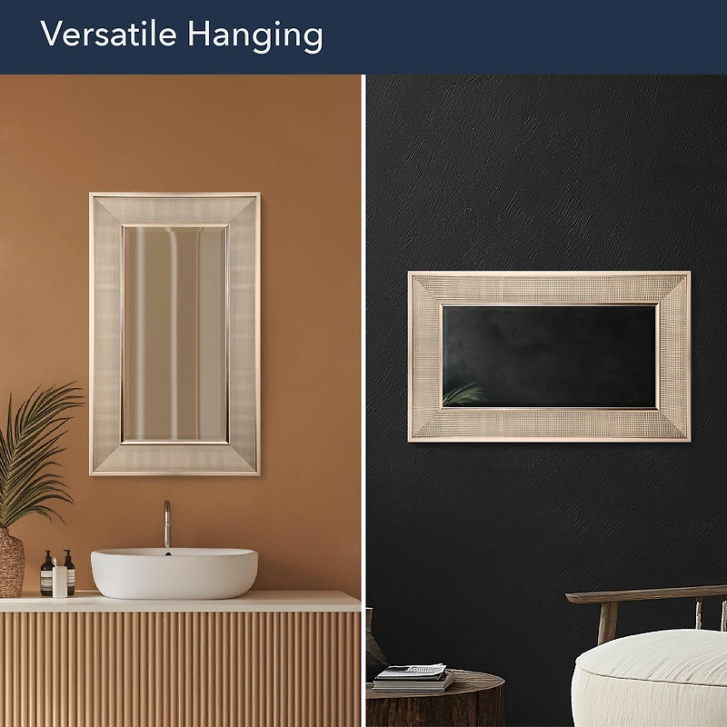 Head West Pave Brushed Nickel Stylish Bathroom & Wall Mirror