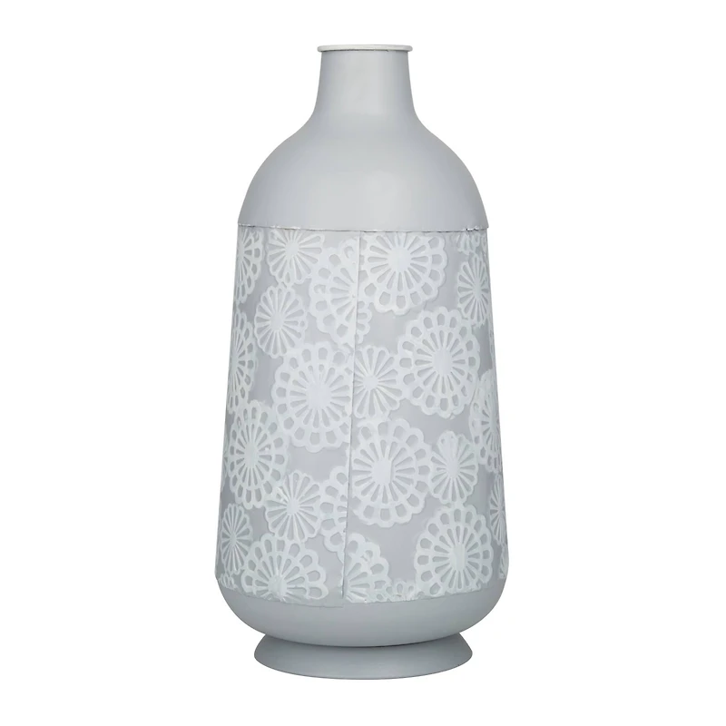 16" Gray Iron French Country Vase