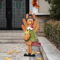 Glitzhome® 36" Thanksgiving Metal Turkey Standing Or Hanging Yard Stake