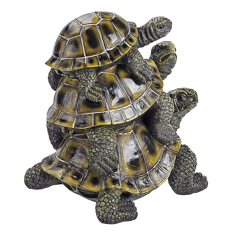 Design Toscano 9.5" Three's a Crowd Stacked Turtle Statue