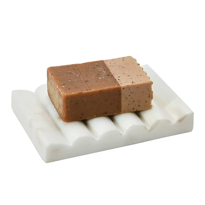 Hello Honey® 5" Contemporary Carved Marble Bathroom Soap Dish