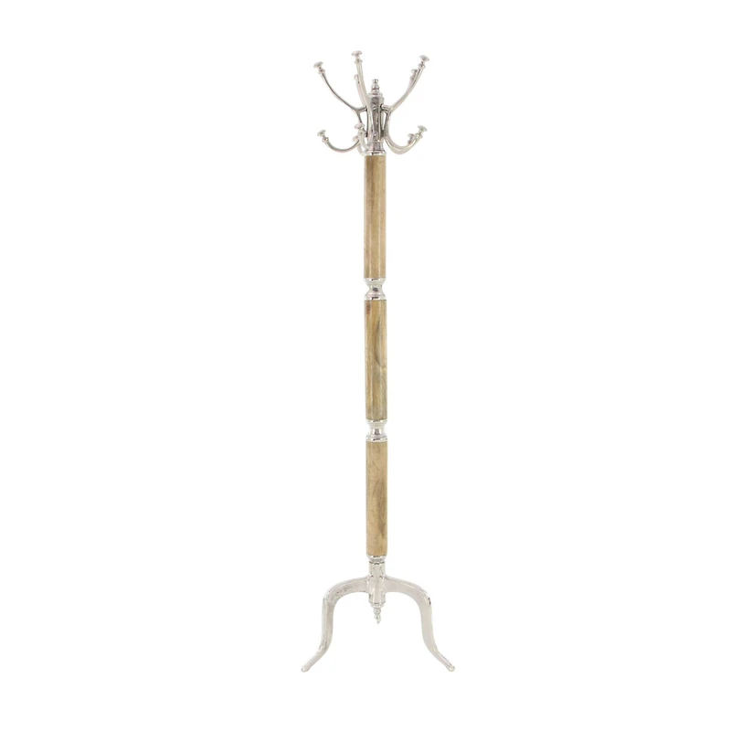 Silver Mango Wood Traditional Coat Rack, 72" x  19" x  19"