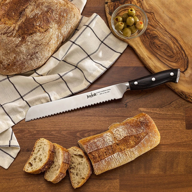 JoyJolt® 8" High Carbon Steel Bread Knife