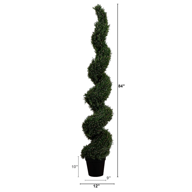 7ft. Potted Artificial Rosemary Spiral Topiary Tree