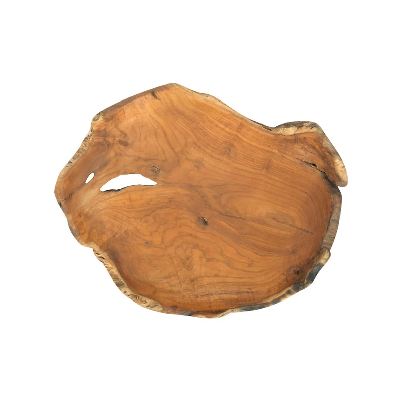 Hello Honey® 19.5" Decorative Hand-Carved Teakwood Bowl