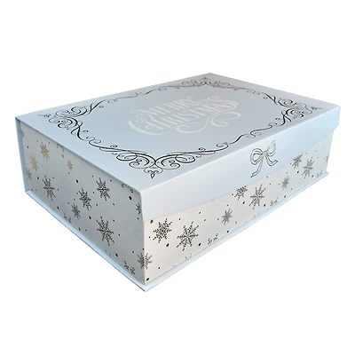 Large Snowflake Merry Christmas Decorative Box by Ashland®