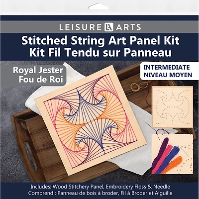 Leisure Arts® Intermediate Royal Jester Wood Stitched String Art Panel Kit