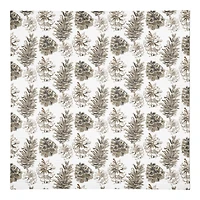 Pine Cones on White Cotton Twill Napkin