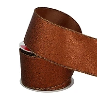 2.5" x 30ft. Brown Wired Glitter Ribbon by Celebrate It®