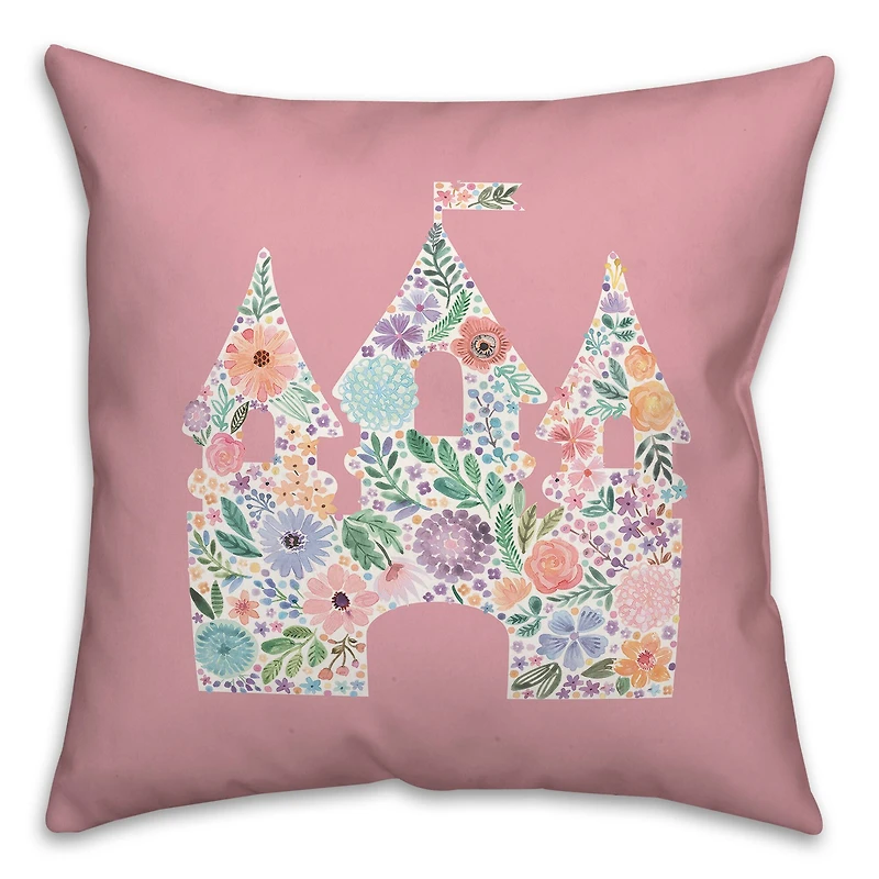 Floral Castle 18" x 18" Throw Pillow