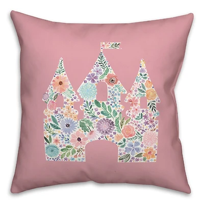 Floral Castle 18" x 18" Throw Pillow
