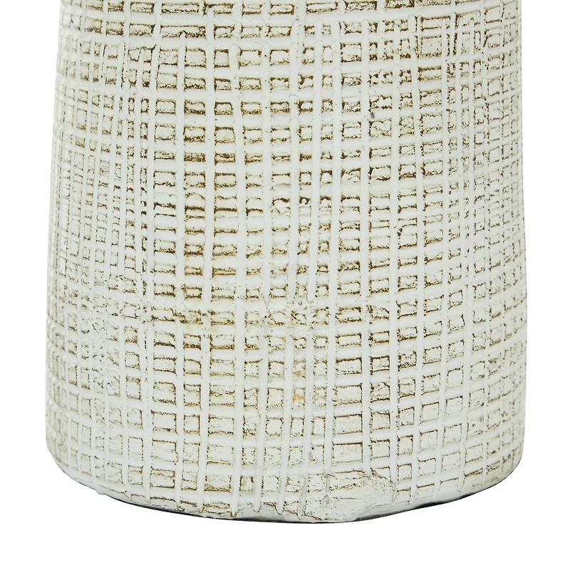 17" White Terracotta Coastal Vase