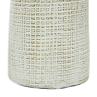 17" White Terracotta Coastal Vase