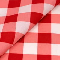 SINGER Red Gingham Print Ringspun Cotton Fabric