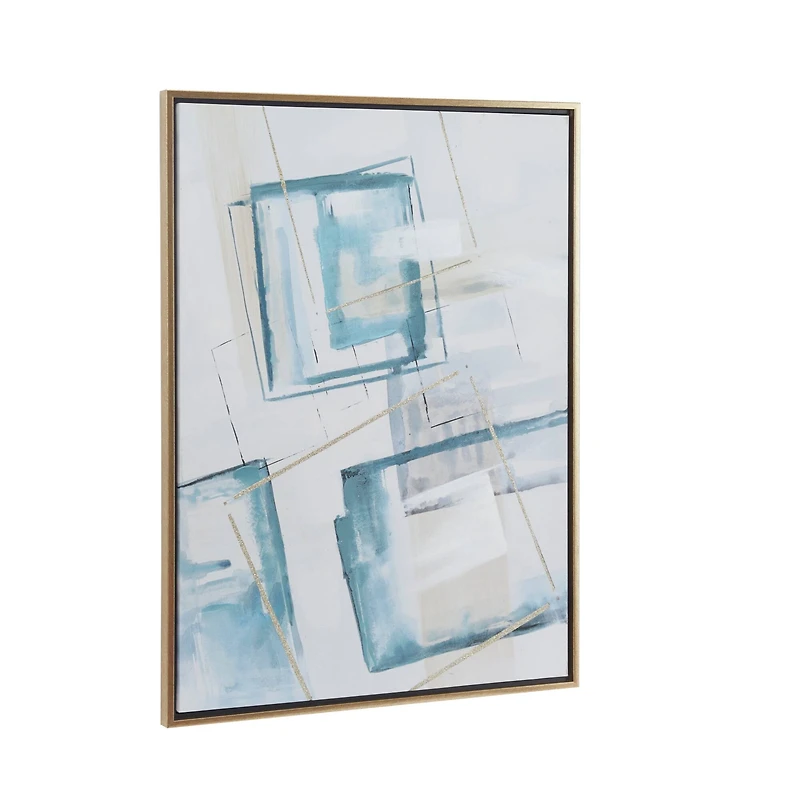 White Wood Modern Framed Wall Art 39" x 30" x 1"