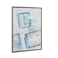 White Wood Modern Framed Wall Art 39" x 30" x 1"