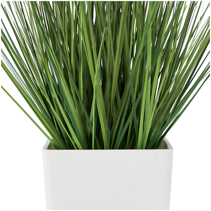 20" Green Foliage Artificial Plant with White Pot