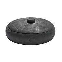 Hello Honey® 11.5" Black Decorative Paulownia Wood Container with Lid