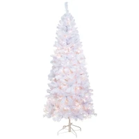 6.5ft. Pre-Lit White Winston Pine Artificial Christmas Tree, Clear Lights