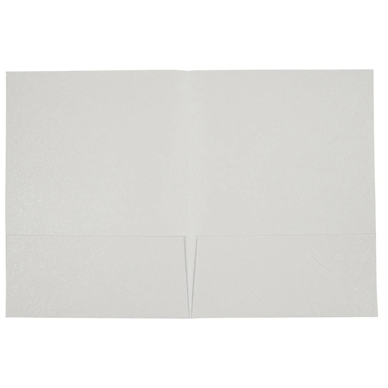 JAM Paper White Metallic Handmade Folders, 100ct.