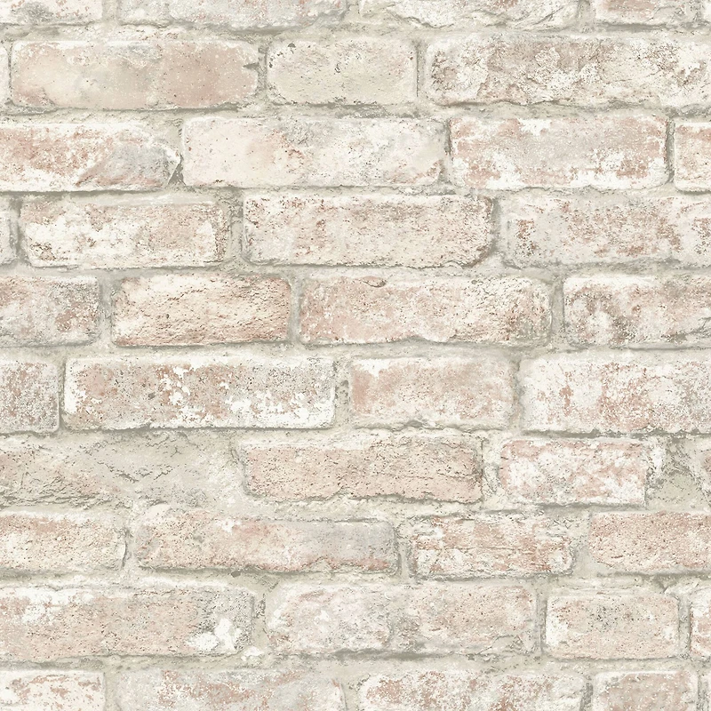 InHome White Washed Denver Brick Peel & Stick Wallpaper