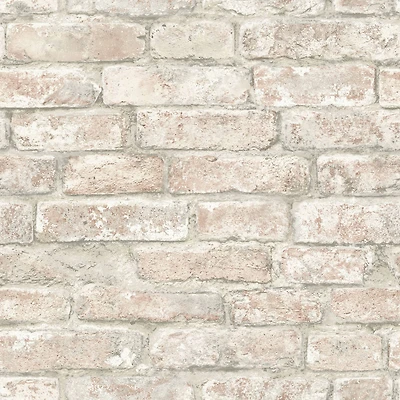 InHome White Washed Denver Brick Peel & Stick Wallpaper