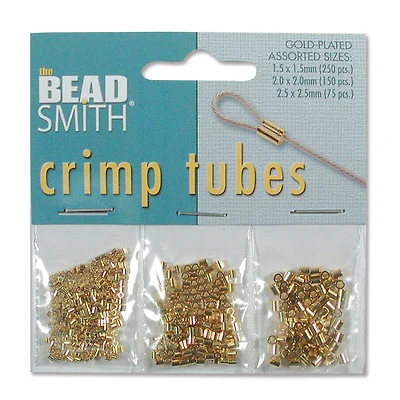 The Beadsmith® Assorted Gold-Plated Crimp Tubes