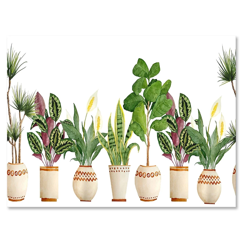 Designart - Trio of Houseplants Sanseviera Snake Plant