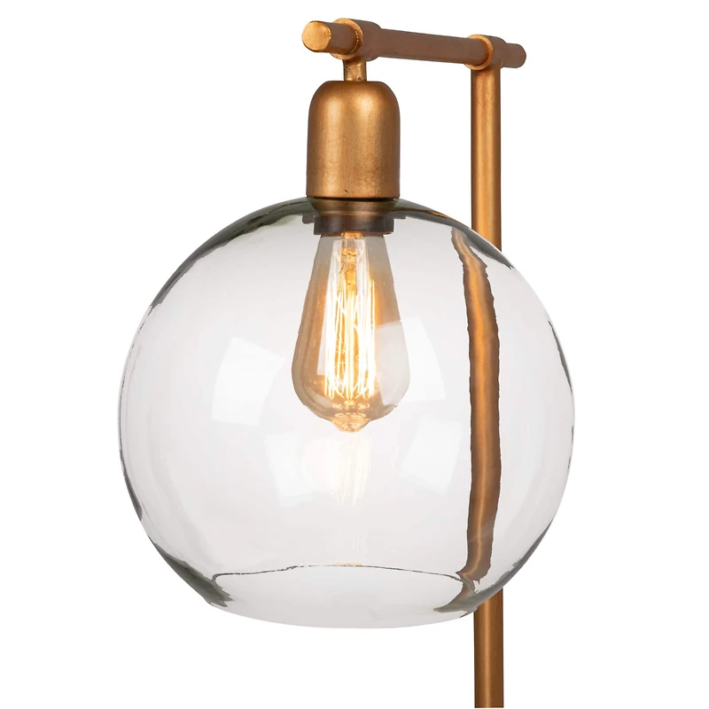 Hello Honey® 5ft. Modern Metal Floor Lamp with Glass Globe Shade