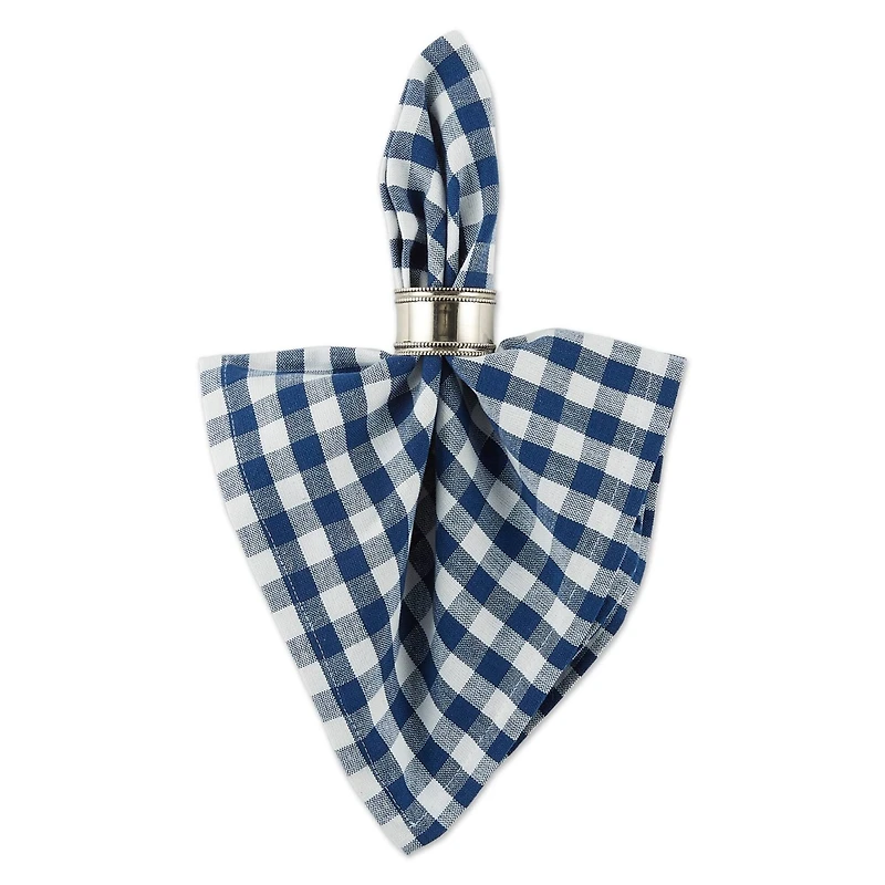 DII® Navy & Off White Gingham Cotton Napkins, 4ct.