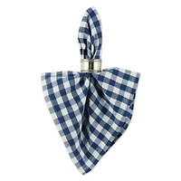 DII® Navy & Off White Gingham Cotton Napkins, 4ct.