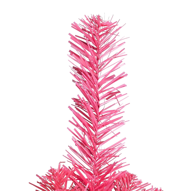 Artificial Tinsel Christmas Tree - 7' - Pink - Unlit