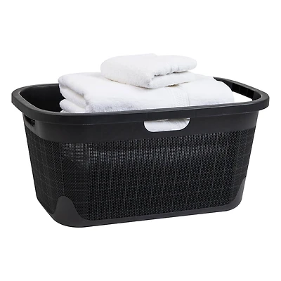 Mind Reader Linen Design 40L Laundry Basket Storage Bin with Handles