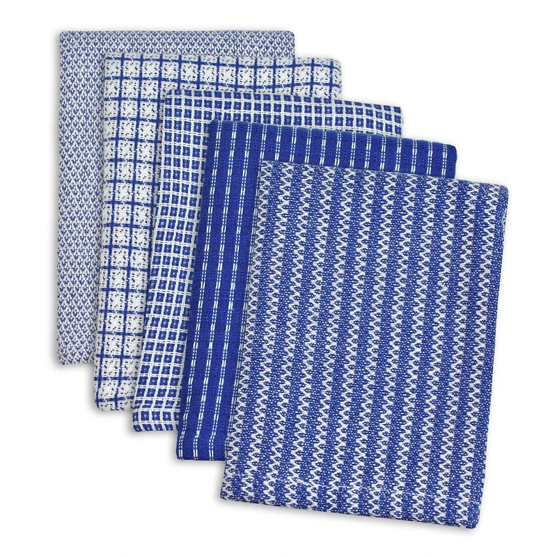 DII® Mixed Print Blue Dishcloths, 5ct.