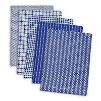 DII® Mixed Print Blue Dishcloths, 5ct.