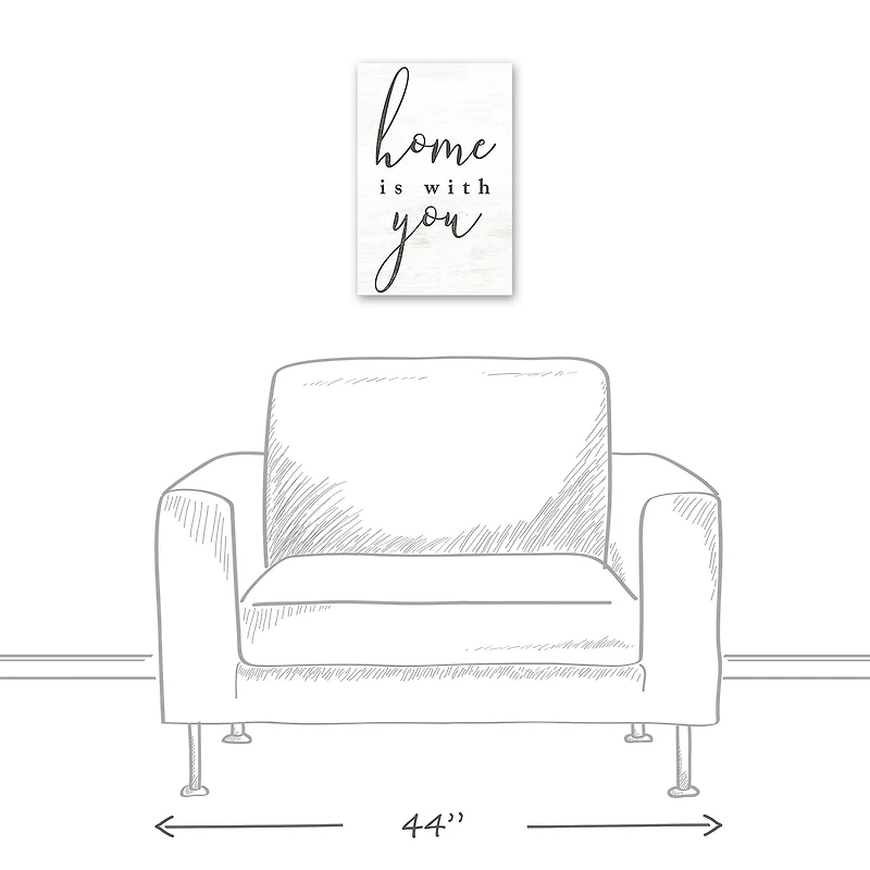 Home is with You 12" x 18" Canvas Wall Art