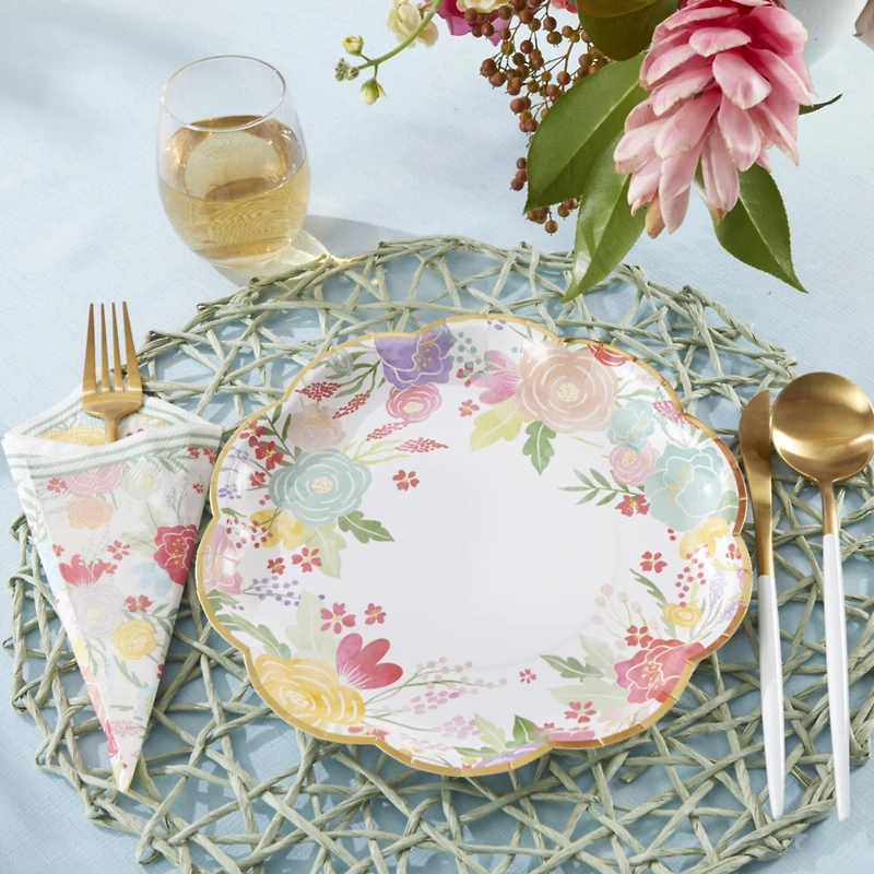 Kate Aspen® 9'' Garden Blooms Premium Paper Plates, 16ct.