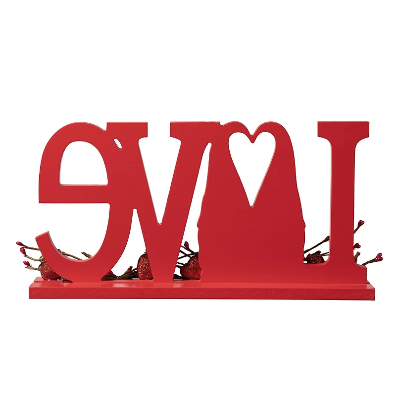 Glitzhome® 14.25" Valentine's LOVE Wooden Gnome Table Decor